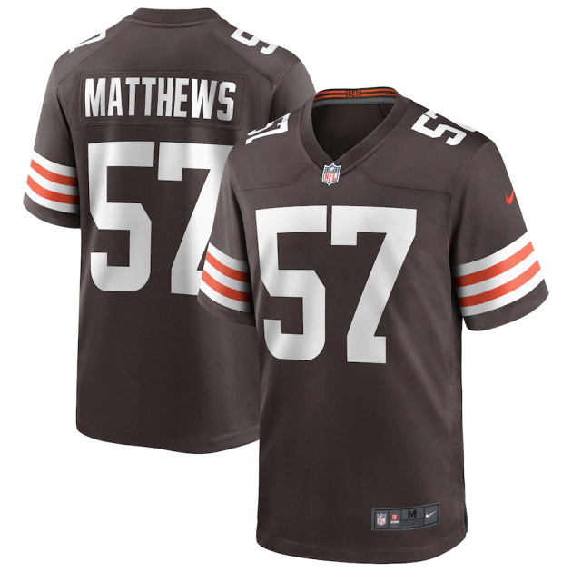 mens nike clay matthews brown cleveland browns game retired player jersey